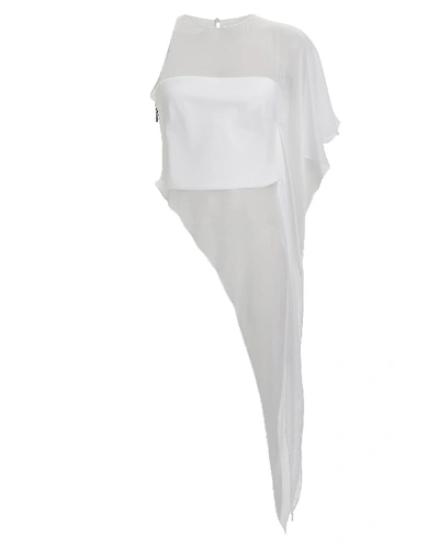 Shop Cushnie Asymmetric Silk Chiffon Blouse In White