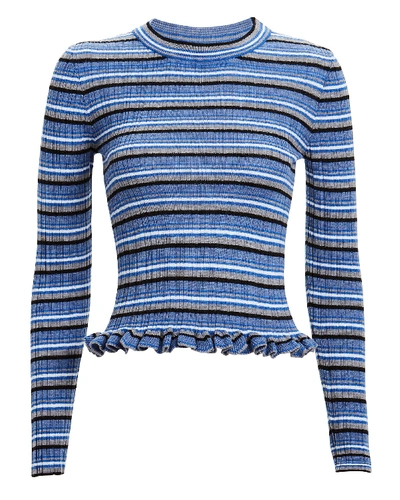 Shop Derek Lam 10 Crosby Lilika Striped Rib Knit Top In Multi