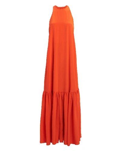 Shop Tibi Silk Cdc Crepe Gown In Orange