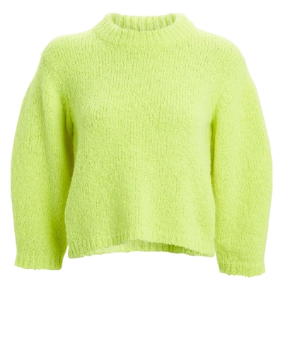 Shop Tibi Cozette Cropped Alpaca & Wool Sweater In Yellow