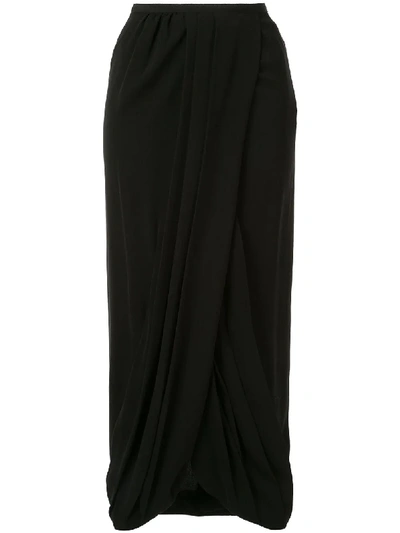 Shop Giambattista Valli Silk Gathered Skirt In Black