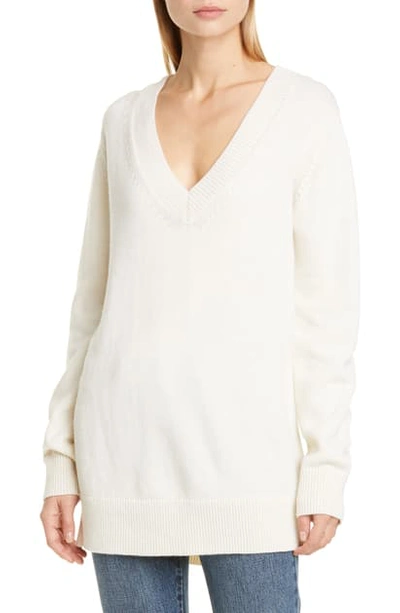 Shop Co Essentials Wool & Cashmere Boyfriend Sweater In Ivory