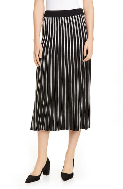 Shop Tory Burch Striped Sweater Skirt In Black