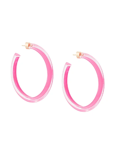 Shop Alison Lou Chunky Hoop Earrings In Pink
