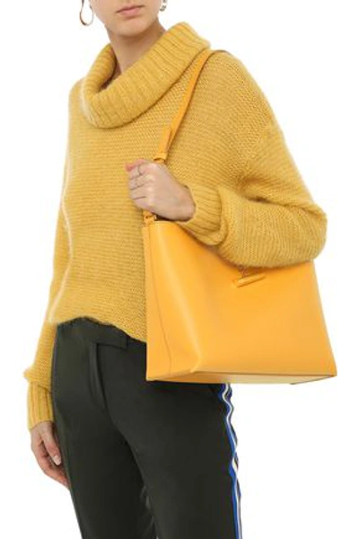 Shop Sophie Hulme The Pinch Medium Matte-leather Shoulder Bag In Marigold