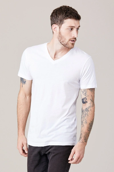 Shop Lna Men's Short Sleeve V Neck In White