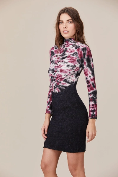 Shop Lna Phoenix Tie Dye Dress In Black/ Magenta