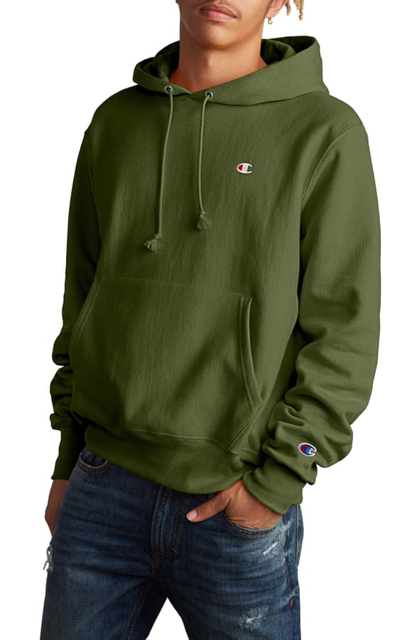 champion reverse weave hoodie olive