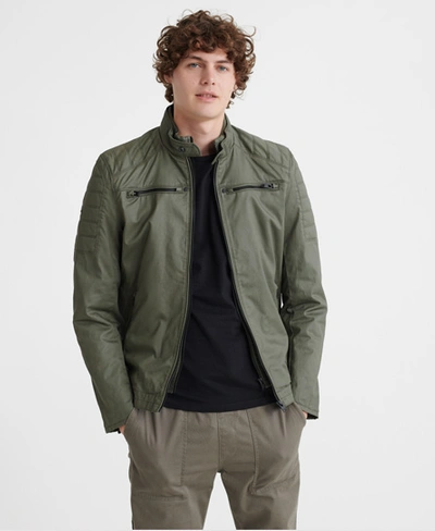 Beïnvloeden kompas kunstmest Superdry Carbon Biker Jacket In Green | ModeSens