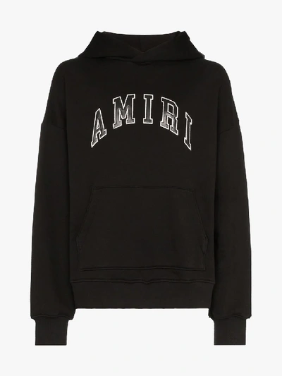 Shop Amiri College Logo Hoodie In Black