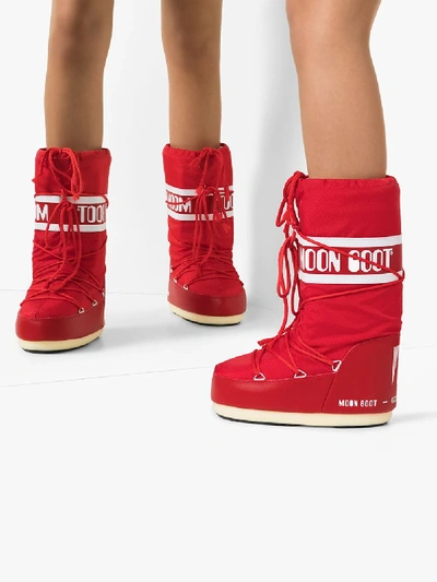 Shop Moon Boot Red Classic Icon Snow Boots
