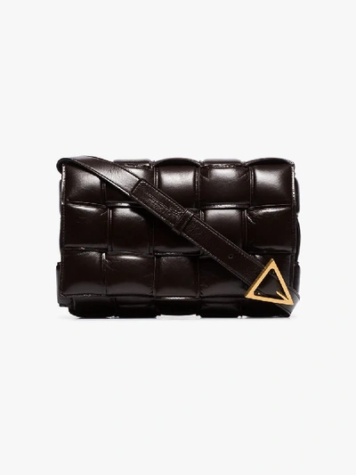 Shop Bottega Veneta Brown Padded Cassette Leather Cross Body Bag