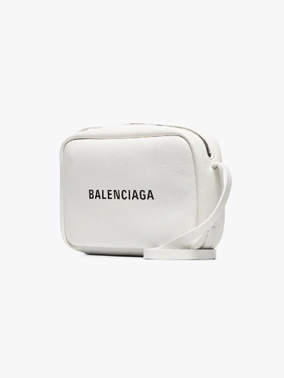 Shop Balenciaga White Everyday Small Leather Camera Bag