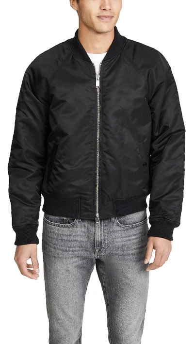 Shop Frame Nylon Bomber Jacket In Noir