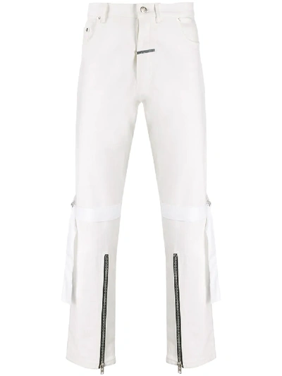 Shop Zilver Knee Strap Denim Jeans In White