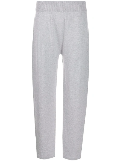 Shop Agnona Knitted Trousers In Grey