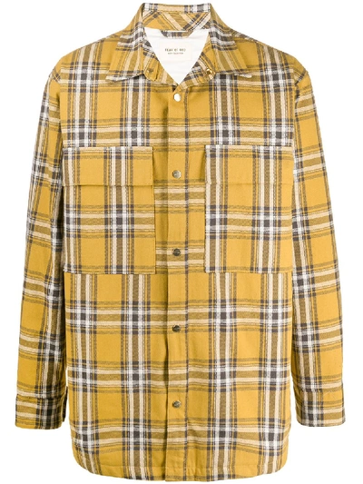 Shop Fear Of God Plaid Flannel Shirt Jacket In 黄色