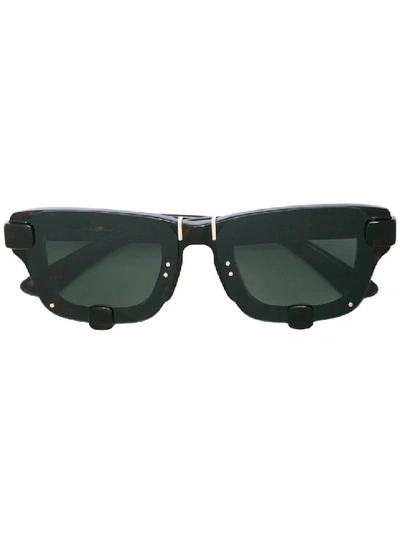 Shop Linda Farrow Black Women's Tortoiseshell Cat Eye Sunglasses