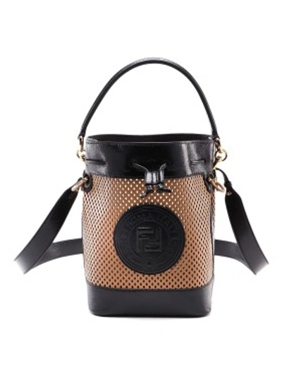 Shop Fendi Mon Tresor Leather Bucket Bag In Black