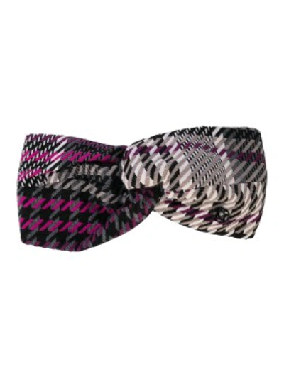 Shop Maison Michel Multicolored Logo Plaque Headband In Grey