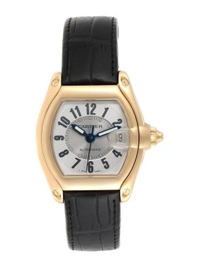 Shop Cartier Roadster 18k Yellow Gold Silver Dial Mens Watch W62005v2 In Not Applicable