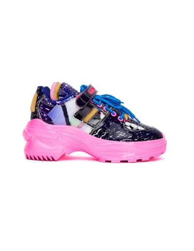 Shop Maison Margiela Flamingo Printed Retro Fit Sneakers In Purple