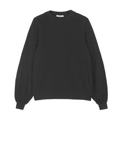 Shop Ganni Isoli Balloon-sleeves Sweatshirt In Black