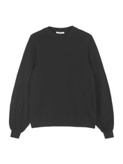 Shop Ganni Isoli Balloon-sleeves Sweatshirt In Black
