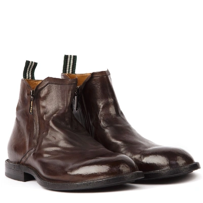 Shop Green George Dark Brown Leather Ankle Boots In Black