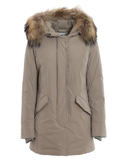Shop Woolrich Luxury Arctic Parka Style Padded Coat In Brown