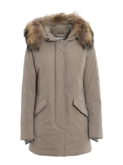 Shop Woolrich Luxury Arctic Parka Style Padded Coat In Brown