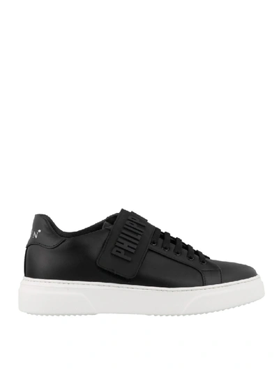 Shop Philipp Plein Low-top Logo Band Sneakers In Black