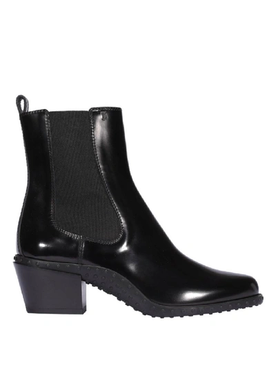 Shop Tod's Patent Leather Ankle Boots In Black