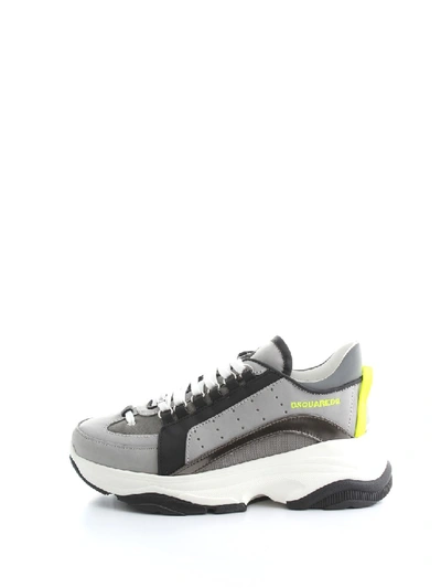 Shop Dsquared2 Leather Sneakers In Grey