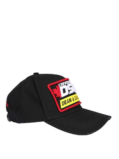 Shop Dsquared2 Logo Patch Black Baseball Cap