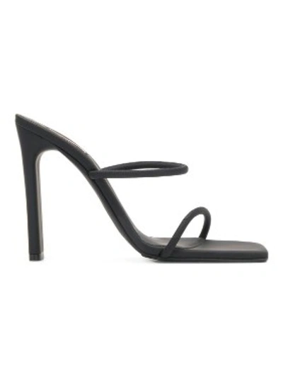 Shop Yeezy Grey Women's Graphite Minimal Sandals In Black