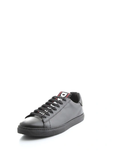 Shop Dsquared2 Leather Sneakers In Black