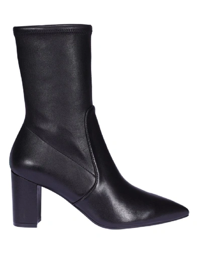 Shop Stuart Weitzman Landry 75 Nappa Ankle Boots In Black