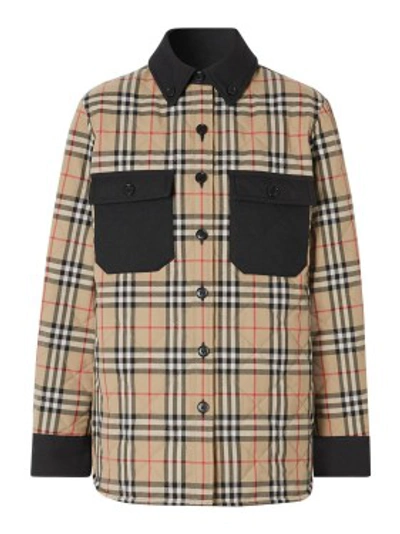 Shop Burberry Multicolor Women's Check Print Flannel Jacket In Neutrals