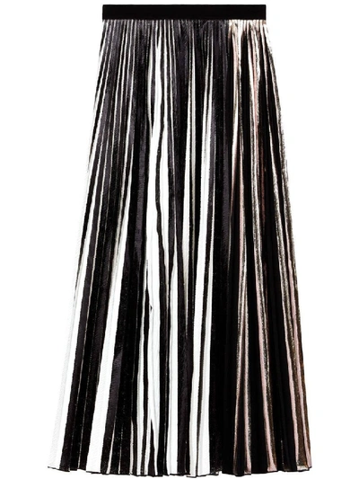 Shop Proenza Schouler Foil Pleated Maxi Skirt In Black