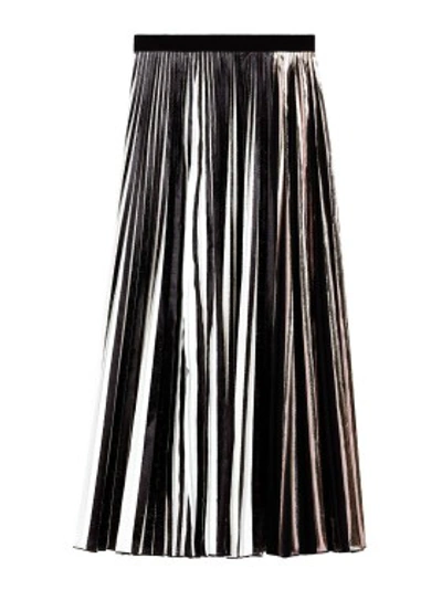 Shop Proenza Schouler Foil Pleated Maxi Skirt In Black