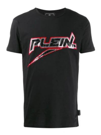 Shop Philipp Plein Crystal Embellished Ss Space T-shirt In Black
