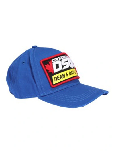 Shop Dsquared2 Logo Patch Blue Baseball Cap
