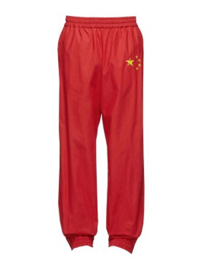 Shop Vetements Red Men's Flag Tracksuit Pants