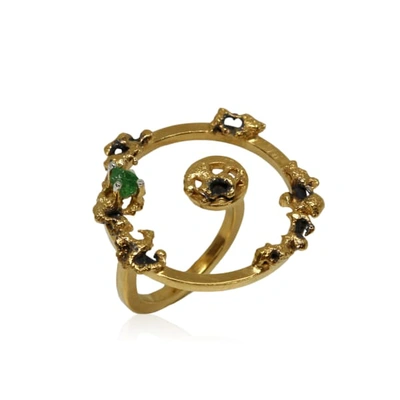 Shop Karolina Bik Jewellery Out Of The Sea Growth Ring With Raw Tsavoryt