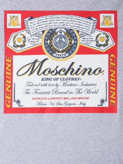 Shop Moschino Round Neck T-shirt In Grigio