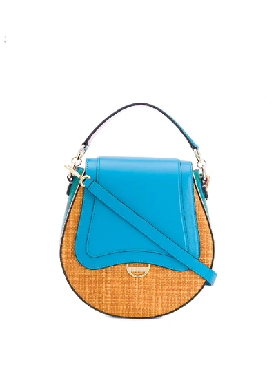 Shop Emilio Pucci Woven Printed Panel Crossbody Bag In Blue