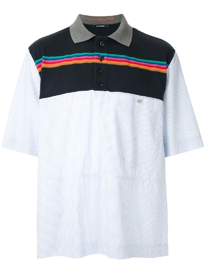 Shop À La Garçonne Striped Polo Shirt In White