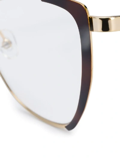 Shop Ferragamo Cat-eye Frame Glasses In Gold