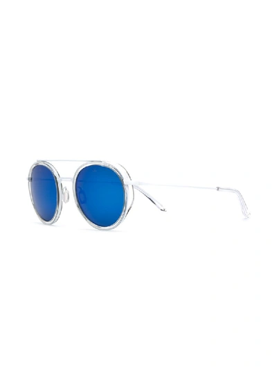 Shop Vuarnet Edge 1613 Round Sunglasses In White